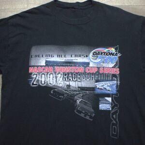Vintage Y2K Nascar Winston Cup Series Daytona 500 2002 T-Shirt Size L Black